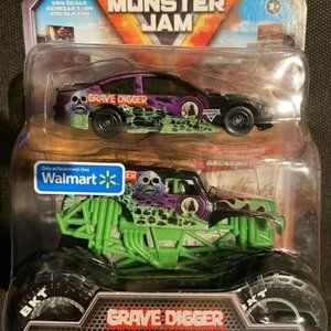 Monster Jam GRAVE DIGGER 1:64 Race Car & Monster Truck - Series 1 - Spin Master-